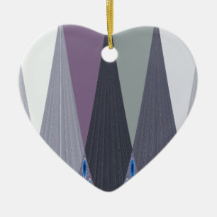 Ornement Cœur En Céramique Belle impression Extraordinaire Chevron Design Art