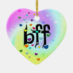 Ornement Cœur En Céramique bff ~ coeurs