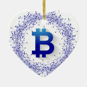 Ornement Cœur En Céramique Bitcoin 5