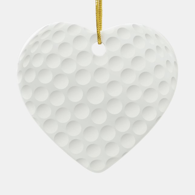 Ornement Cœur En Céramique boule de golf (Devant)