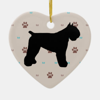 Ornement Cœur En Céramique Bouvier des Flandres