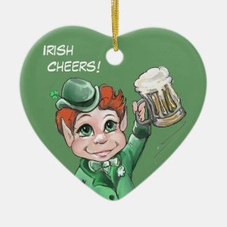 Ornement Cœur En Céramique Bravo irlandais ! Portrait Coeur Ornament