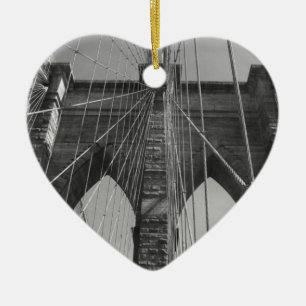 Ornement Cœur En Céramique Brooklyn Bridge New York City