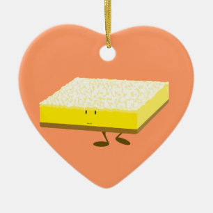 Ornement Cœur En Céramique Caractère de sourire de barre de citron