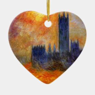 Ornement Cœur En Céramique Chambre du Parlement Sun - Claude Monet
