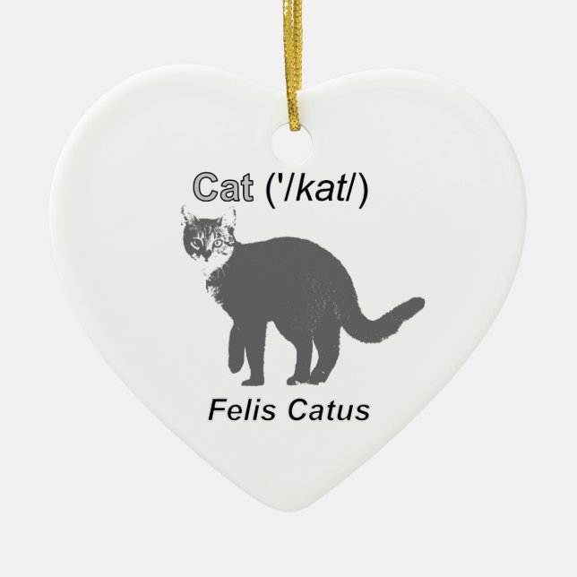 Ornement Cœur En Céramique Chat Felis Catus (Devant)