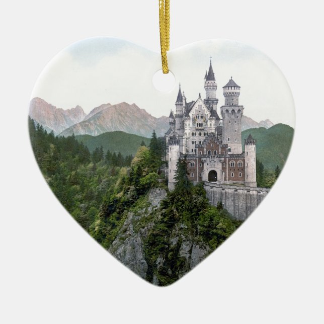 Ornement Cœur En Céramique Château 5 de Neuschwanstein (Devant)