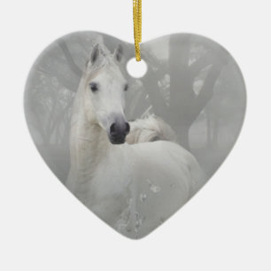 Ornement Cœur En Céramique Cheval d'imaginaire