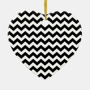 Ornement Cœur En Céramique Chevron