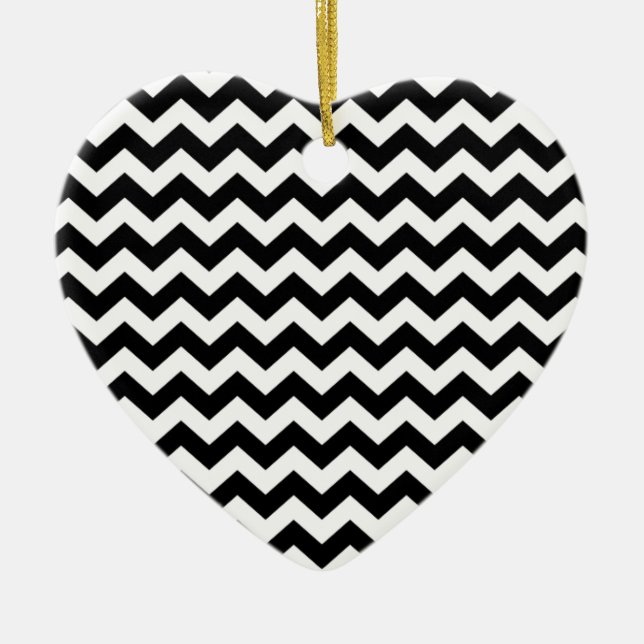 Ornement Cœur En Céramique Chevron (Devant)
