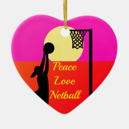 Ornement Cœur En Céramique Citation de net-ball d'amour de paix de tireur de