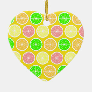 Ornement Cœur En Céramique Citrus