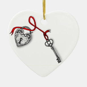 Ornement Cœur En Céramique Clé de mon coeur