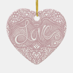Ornement Cœur En Céramique Coeur d'amour