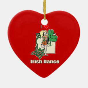Ornement Cœur En Céramique Coeur de danse d'Irlandais