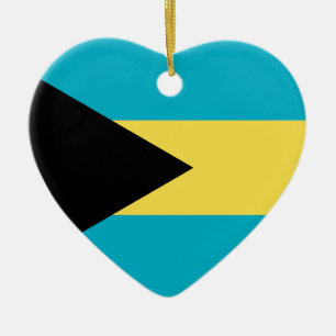 Ornement Cœur En Céramique Coeur de drapeau des Bahamas