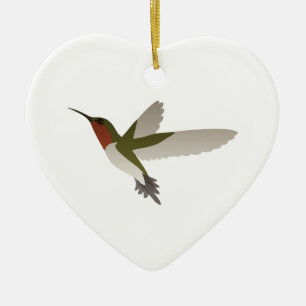 Ornement Cœur En Céramique Colibri Ruby Throsé