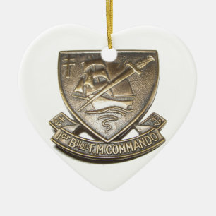 Ornement Cœur En Céramique Commando Kieffer - Insigne 1er BFMC