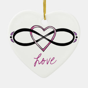 Ornement Cœur En Céramique Conception d'amour d'Infinate