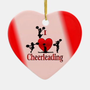 Ornement Cœur En Céramique Conception de Cheerled I Heart Unique