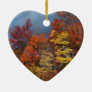 Ornement Cœur En Céramique Couleurs de chute dans Blue Ridge Mountains