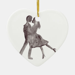 Ornement Cœur En Céramique couple Romance