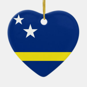 Ornement Cœur En Céramique Curaçao Flag Heart Ornament