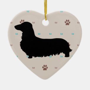 Ornement Cœur En Céramique Dachshund