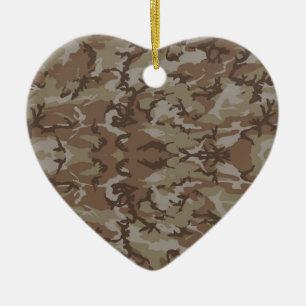 Ornement Cœur En Céramique Désert du Camouflage militaire