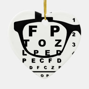 Ornement Cœur En Céramique Diagramme d'essai d'oeil de Blurr