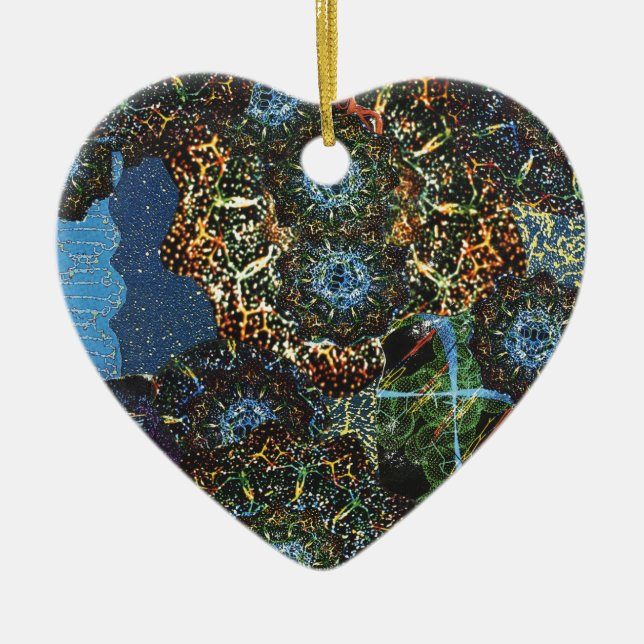 Ornement Cœur En Céramique DNA~Memory (Devant)