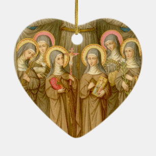 Ornement Cœur En Céramique Double SIx Pauvres Saints Clare (SAU 027)