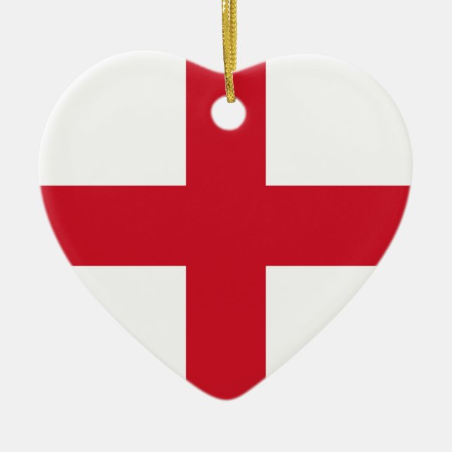 Ornement Cœur En Céramique drapeau anglais (Devant)