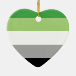 Ornement Cœur En Céramique drapeau aromantic