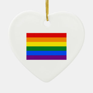 Ornement Cœur En Céramique Drapeau de la fierté gay
