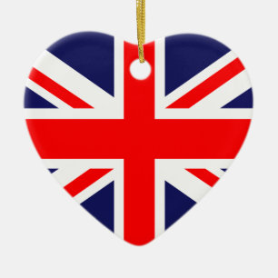 ORNEMENT CŒUR EN CÉRAMIQUE DRAPEAU DE L'ANGLETERRE