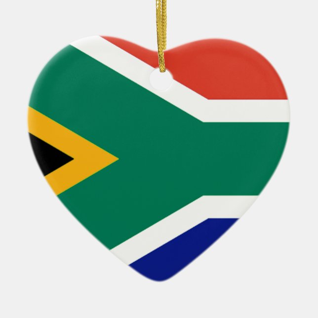 Ornement Cœur En Céramique Drapeau Patriotique Afrique du Sud Bokke (Devant)