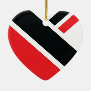Ornement Cœur En Céramique Drapeau Trini
