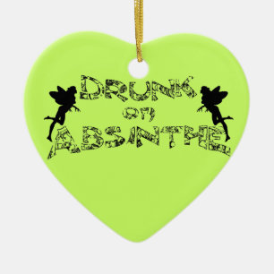 Ornement Cœur En Céramique Drunk sur Absinthe