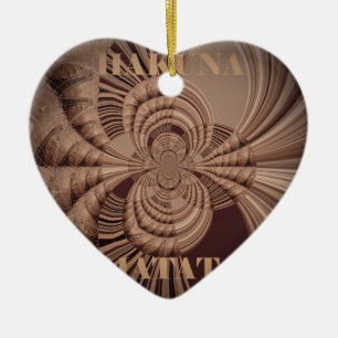 Ornement Cœur En Céramique Earthy Hakuna Matata