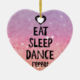 Ornement Cœur En Céramique EatSleepDanceglitter.jpg