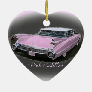 Ornement Cœur En Céramique Éclair rose de Cadillac