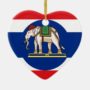 Ornement Cœur En Céramique Embassador drapeau de Thaïlande, Thaïlande