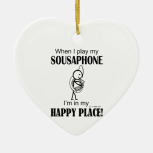 Ornement Cœur En Céramique Endroit heureux de sousaphone