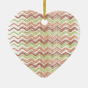 Ornement Cœur En Céramique Épice de scribble Chevron ZigZag