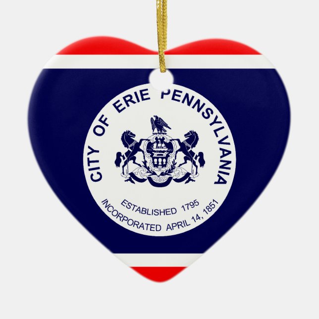 Ornement Cœur En Céramique Erie, Pennsylvanie, Etats-Unis (Devant)