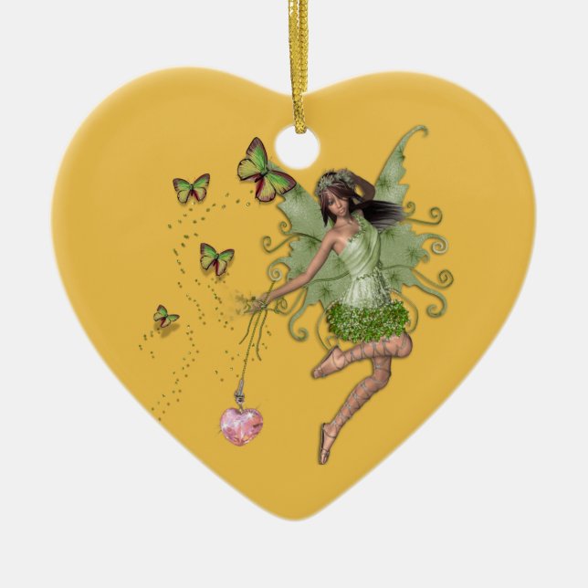 Ornement Cœur En Céramique Fairy queen cadeau (Devant)