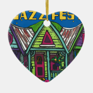 Ornement Cœur En Céramique Fête de Jazz