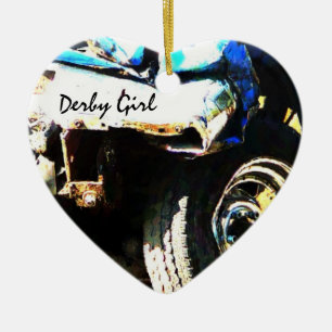 Ornement Cœur En Céramique Fille de Derby - accident de voiture