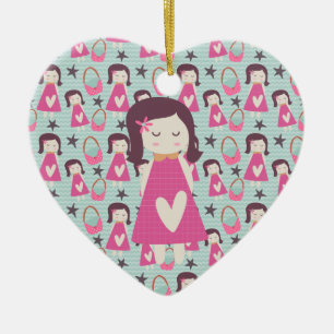 Ornement Cœur En Céramique Filles et sacs à main